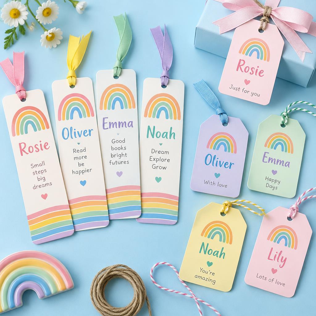 Rainbow bookmarks & gift tags